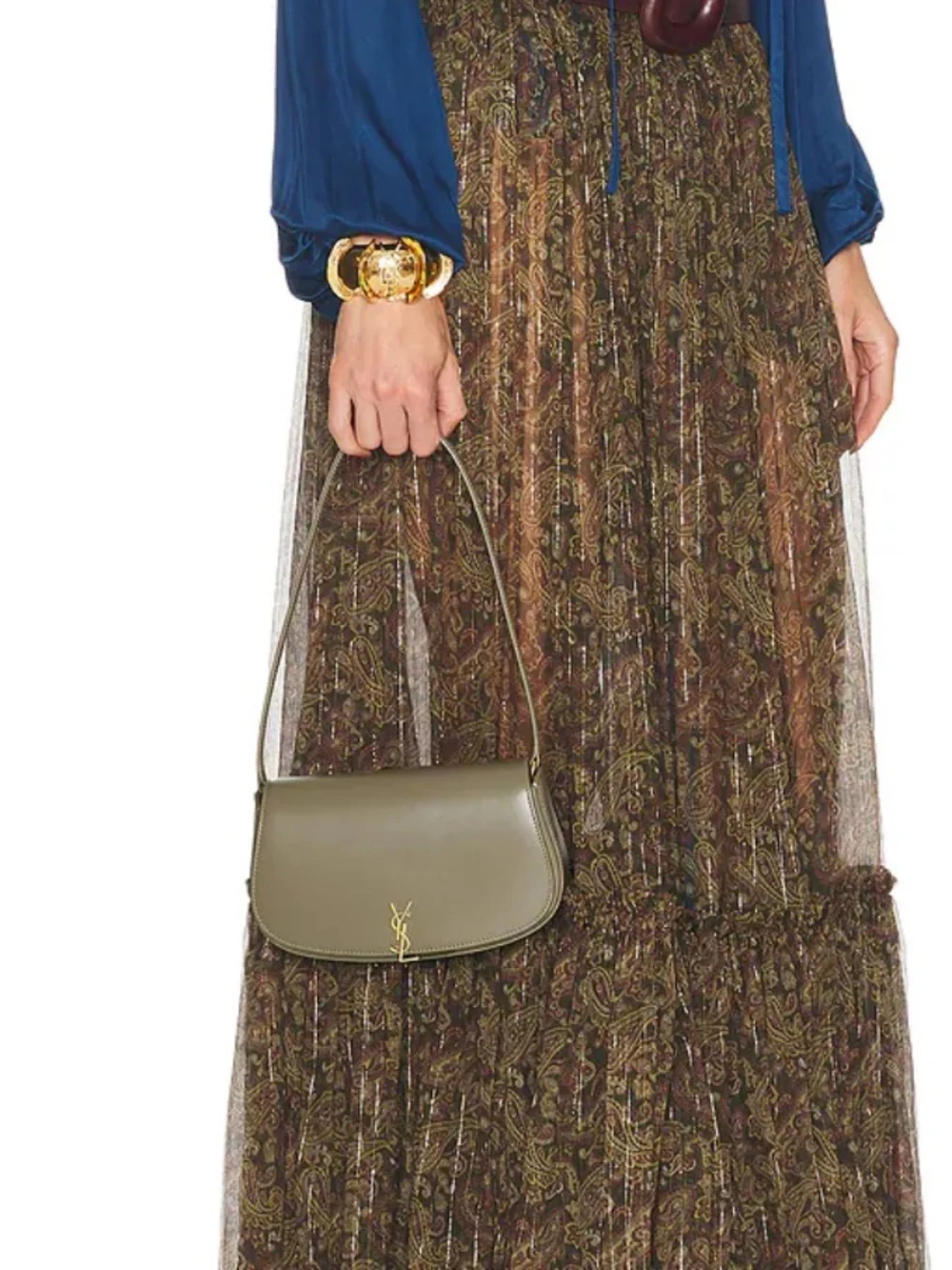 NEW SAINT LAURENT YSL Voltaire Mini Leather Shoulder Bag - “Strong Moss” Olive
